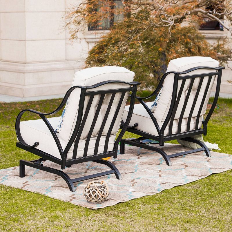 2pk Outdoor Rocking Chairs with Cushions - Lokatse, 4 of 12