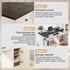 PAKASEPT 58" Desk with Charging Station & Drawer, Wood Executive Desk with 2 Storage Cabinet, Home Office Desk - 3 of 4