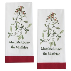 Park Designs Meet Me Under The Mistletoe Dishtowel Set of 2 - 1 of 4