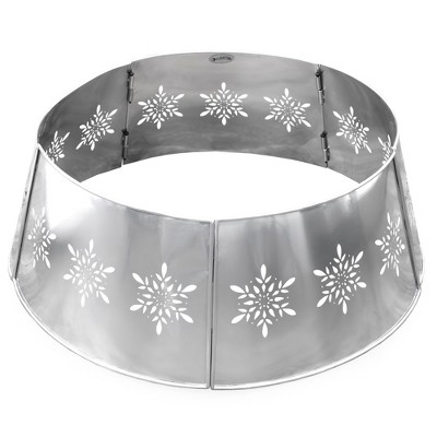 Large Silver Snowflake Enamel Christmas Tree Collar