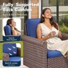 Buenhomino Patio Conversation Set 5-Pieces Wicker Outdoor Furniture Conversation Set with 3-Seat Sofa, 2 Swivel Rocker Chairs, 2 Ottomans - 4 of 4