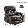 Power Electric massage lift lounge chair, BROWN with heating and vibration functions,Fleece leather with USB - 3 of 4