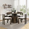 Sapphtopaz 47.24" Round Dining Table Kitchen Table Modern Wood Dining Table with Sturdy Cylindrical Base for Kitchen, Small Spaces - 4 of 4