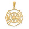 Black Bow Jewelry 14k Yellow Gold Fireman Shield Pendant - 3 of 4