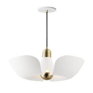 Maxim Lighting Poppy 1 - Light Pendant in  White/Satin Brass - 1 of 1