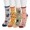 Muk Luks Women's 4 Pack Quarter Crew Novelty Socks - 2 of 4