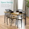 Best Choice Products 5-Piece Indoor Modern Metal Wood Rectangular Dining Table Furniture Set w/ 4 Chairs - 2 of 4