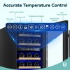 EUHOMY 3.2 cu. ft.(30 Bottles) Wine Fridge, Digital Temperature Control&Wood Shelves, Dual Zone, Stainless Steel, Double-Layer Glass Door, Black - 2 of 4