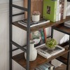 Triple Wide 5-shelf Bookshelves Industrial Retro Wooden Style Home and Office Large Open Bookshelves - 4 of 4
