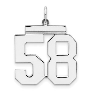 Black Bow Jewelry Sterling Silver, Athletic Collection, Large Polished Number 58 Pendant - 1 of 4
