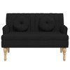 vidaXL Bench with Cushions Black 44.5 in.x25.4 in.x29.7 in. Fabric - image 3 of 4