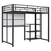 ALEXOUN Loft Heavy Duty Metal Bed with Desk and Storage Shelves,with Whiteboard and 3-Tier Storage Shelf,for Kids,Teens for Apartments - 4 of 4