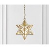 12" LED Metal/Glass Stella Moravian Star Leaf Pendant Gold - JONATHAN Y: UL Listed, Adjustable Height, Modern Design - 3 of 4