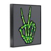 Stupell Industries Green Skeleton Peace Hand Framed Giclee Art - 2 of 4