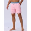 INSPIRE CHIC Men's Contrast Color Elastic Waist Lining Surfing Drawstring Swimming Shorts - 2 of 4