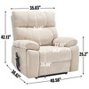 FONTOI Large Size Accent Chair with Dual Side Pockets&Hidden Cup Holders, Recliner Chair with Comfortable Back&Arms, Beige, 36.62"*42.13"*40.56" - 3 of 4
