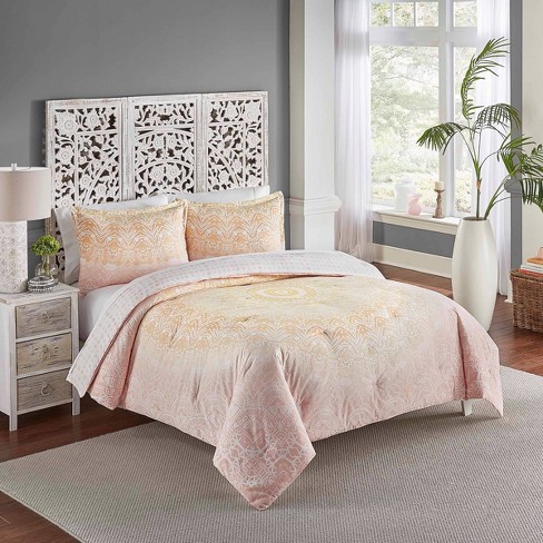 Boho Boutique King 3pc Sundial Reversible Comforter Sham Set Light Peach Target