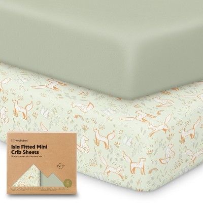 KeaBabies 2-Pack Isla Mini Crib Sheets, Pack and Play Sheets Fitted, Pack N Play Sheets, Fitted Crib Sheet
