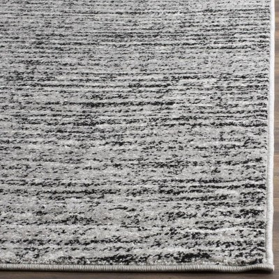 Black and Silver Rustic Polypropylene Runner Rug