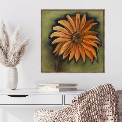 Daisy Collections III Bronze Framed Canvas Wall Art