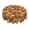 LOVEVOOK Maple Leaves Tablecloth, Round Fall Tablecloth, Pumpkin Table Cloth, Autumn Harvest for Christmas, Holiday, Thanksgiving Decor - 2 of 4