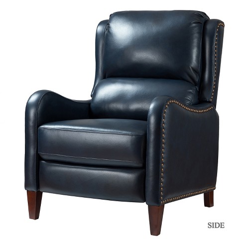 Jade Upholstered Genuine Leather Cigar, Leather Wingback Chair Recliner