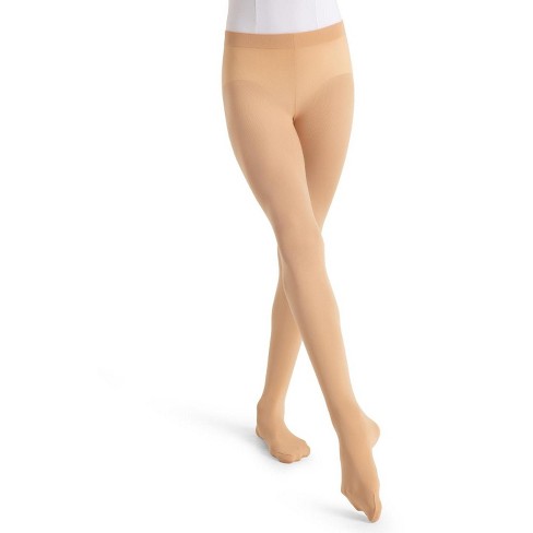 Capezio White Ultra Soft Self Knit Waistband Transition Tight, Child One  Size : Target