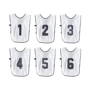 Unique Bargains Team Sports Reversible Numbered Soccer Training Vest 6 Pcs - 1 of 4