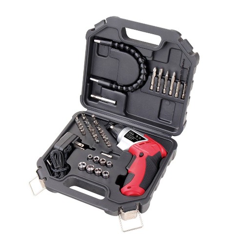 Apollo Tools Dt4944 3.6 Volt Rechargeable Screwdriver With 45pc Accessory Set Red Drill Tool Kit Power Screwdriver Target