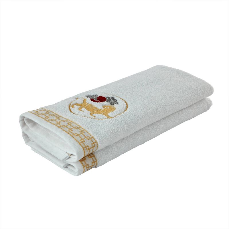 2pc Vern Yip Zodiac Hand Towel Set White - SKL Home, 5 of 8