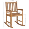 vidaXL Solid Teak Wood Rocking Chair with Wine Red Cushion Outdoor Patio Porch Home Balcony Backyard Terrace Lounge Seating Wooden Furniture - 4 of 4