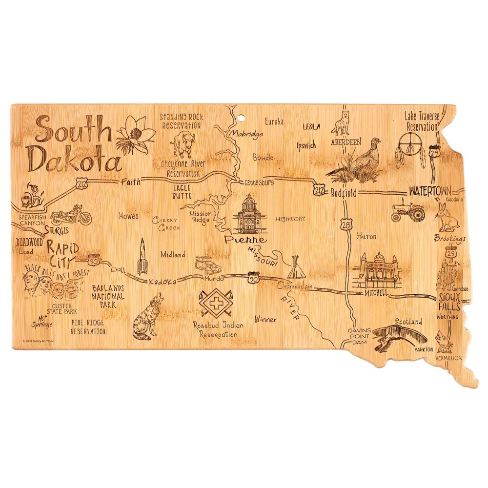 Totally Bamboo Destination South Dakota Serving and Cutting Board