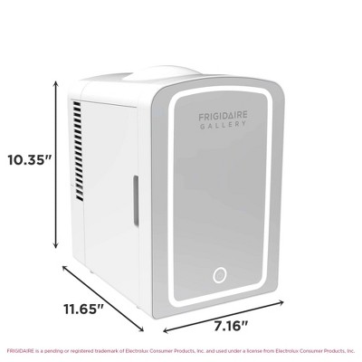 Frigidaire Gallery 9 Can Beauty Lighted Mirror Fridge Portable White