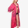Anna-Kaci Swim Women's Tie-Dye DusterStyle Cover-Up With Open Front And Long Length- One Size Fits Most, Red - 4 of 4