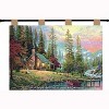 Manual Woodworkers and Weavers A Peaceful Retreat Wall Hanging with Verse and Finial Rod, 36x26 Inches, Woven Nature Tapestry with Cabin Scene - 2 of 3