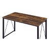 INFURNIC Desks Rectangular Writing Desk with V-Shaped Metal Base for Modern Home Office Design, Easy Setup, Brown, 47"*19"*28" - 2 of 4