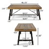 GDFStudio Rosario Outdoor Industrial 45.75" Acacia Wood Coffee Table, Teak/Rustic Metal - 3 of 4