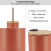 Evideco French Home Goods Bathroom Set with Bamboo Lid - Matte Metal Trash Can and Toilet Brush - 4 of 4