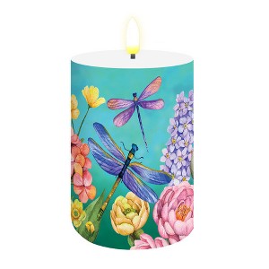 Briarwood Lane Summer Flameless Candle 6x3 Dragonfly Garden Flameless Candle with Timer for Summer - 1 of 4