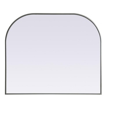 Elegant Lighting Metal Frame Arch Mirror 40x34 Inch in Silver