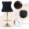 QingMoon Swivel Bar Stools Set of 2, Adjustable Barstools, Velvet Tufted Counter Height Chairs with Nailhead Trim for Kitchen Island, Home Pub - 3 of 4