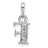 Black Bow Jewelry The Chloe Mini Diamond Accent Initial F Pendant in 14k White Gold - 3 of 4