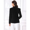 INSPIRE CHIC Women's Velvet Long Sleeve Notch Lapel Button Vintage Work Office Blazers with Pockets - 3 of 4