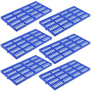 Plastic Pallet, Splicable Floor Pallets, 1100 Lbs Capacity per Pc, Water-Proof, Breathable Grid Ventilation 6 Pcs Pallets for Daily - 1 of 4