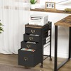 Whizmax 4 Drawer File Cabinet, Fabric Vertical File Cabinet with Wheels, Under Desk Storage Cabinet for Home Office, Black - 4 of 4
