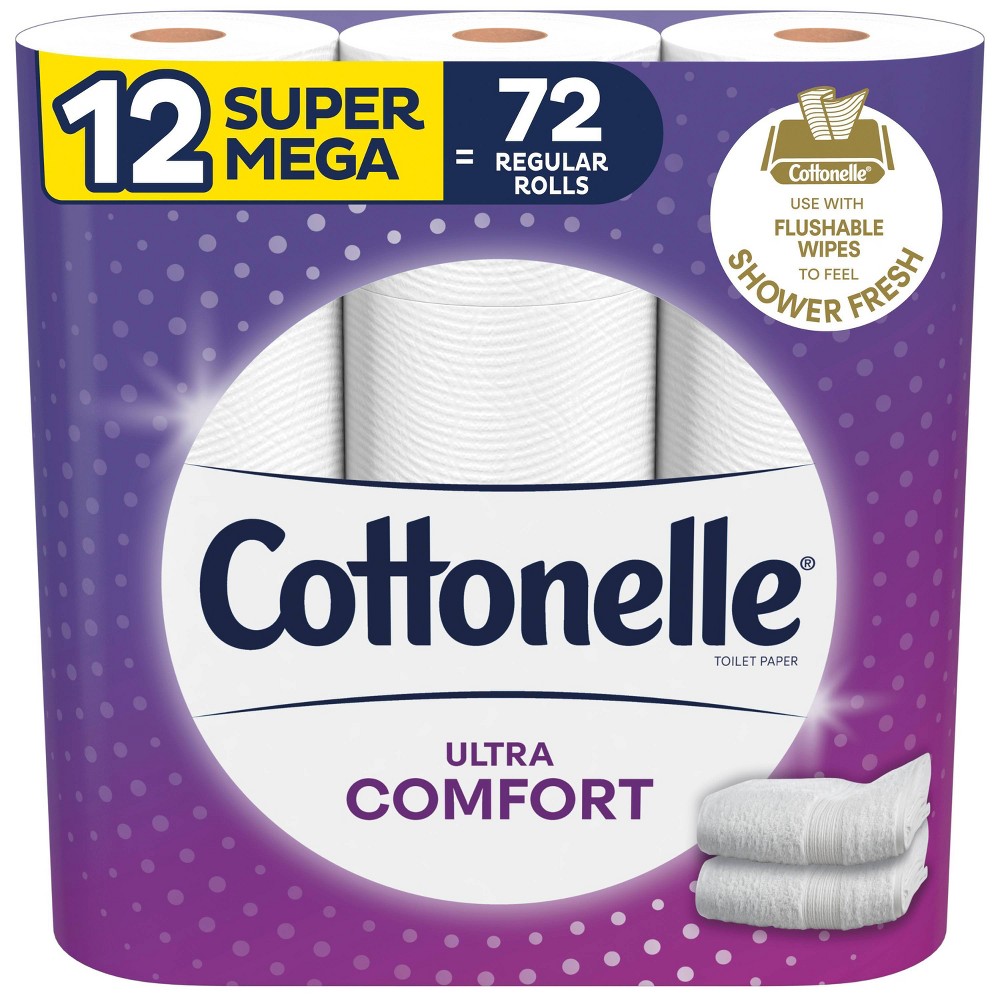 Cottonelle Ulta Comfort Toilet Paper - 12 Super Mega Rolls