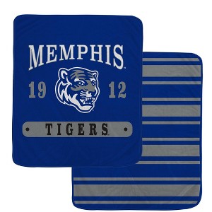 NCAA Memphis Tigers Varsity Plaque Double Sided Royal Plush Blanket - 1 of 1