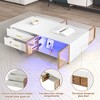 KTMBDW Modern Coffee Table with 4 Drawers, Rectangle Center Tables with 2 Glass Door Storage, Suitable for Living Room, Apartment - 4 of 4
