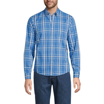 Lands' End Men's Traditional Fit Long Sleeve Travel Kit Shirt