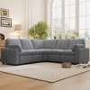 89" Linen Upholstered Power Recliner L-Shaped Sectional Sofa, Home Theater Reclining Couch with 2 USB Ports & 2 Storage Drawers - 2 of 4